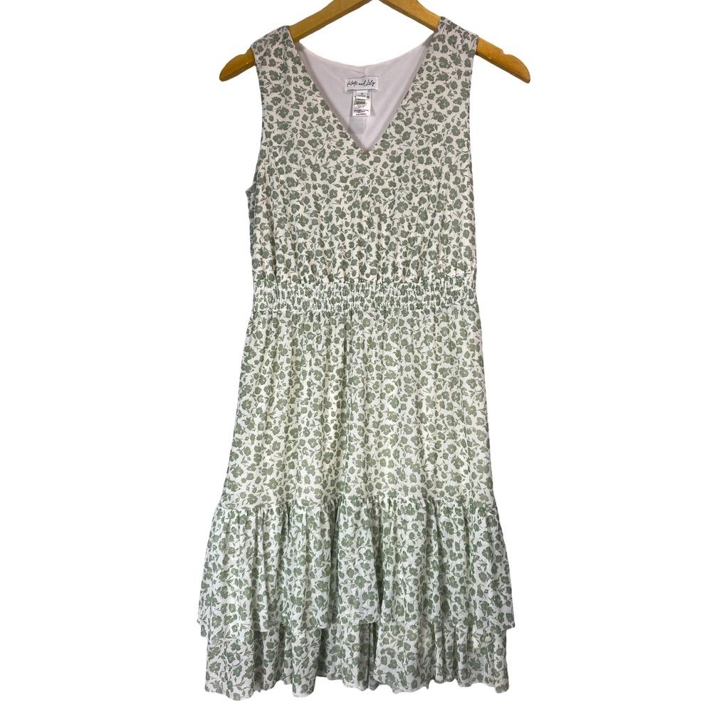 NWT Kate and Lily Floral Smocked Waist Tiered Ruffle Dress S Cottage Prairie